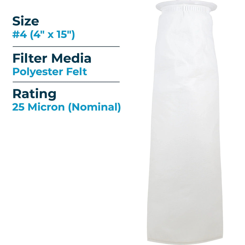 Bag Felt of SP-BE-4-25 (Case Polyester 25 (20") 40) Filter Liquid #4 Micron SpiroPure
