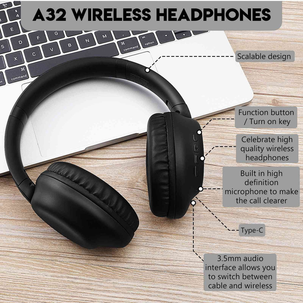 The UrbanX QMobile Headphones Wireless Bluetooth Call Phone Audio, Comfort for Stereo Over Bass, X2 High with Deep with Superior Earphones Mic Energy Support Ear Resolution UX35