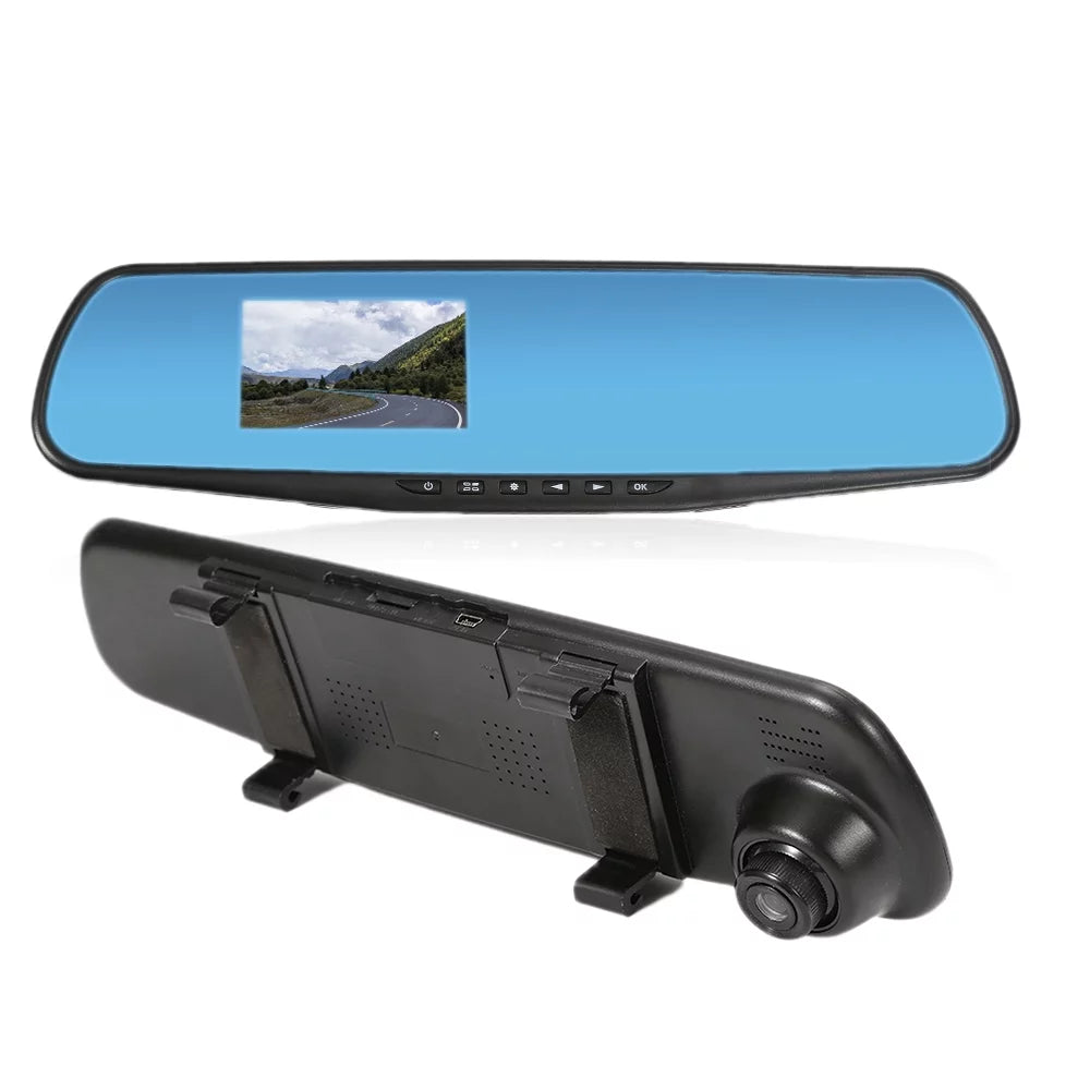 DVR Monitor video Degree Car 140 Inch Mirror Backup HD Rearview 1080P Camera 3