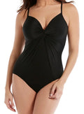 10 Love BLACK Knot Solid Piece US One Miraclesuit Rock Swimsuit,