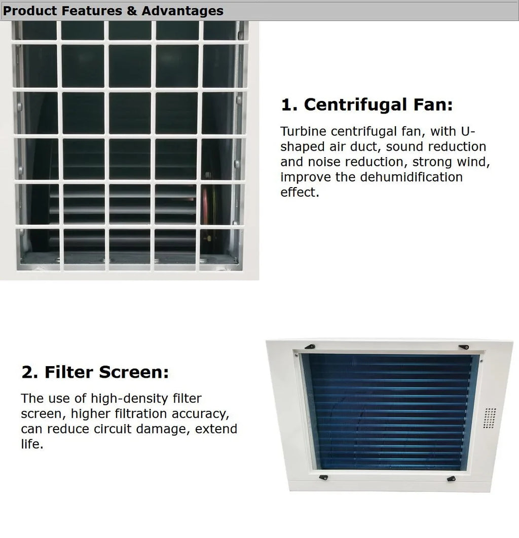 Commercial Warehouse 338Pint/D Greenhouses Household Ceiling-Type Planting Basement Dehumidifier
