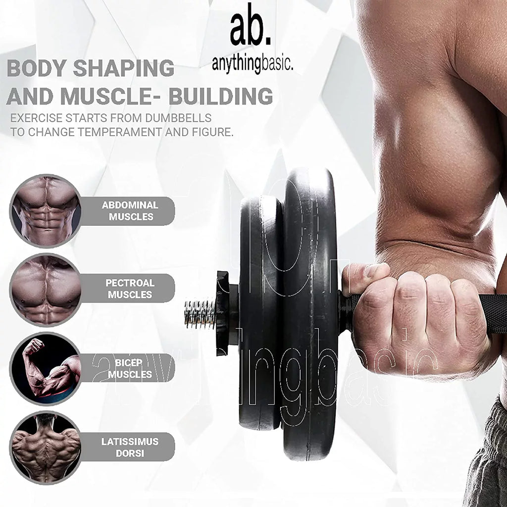 with and Set Pair Home Accessories, Ft PVC One 3 Gym One with Curl 18 Black Rods Kg Gym Dumbbell anythingbasic.