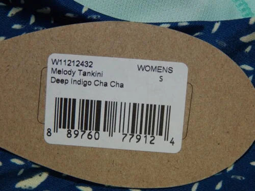 Shirred Deep Scoop Cha prAna Top Cha Tankini Small (S) Size Melody Indigo Neck