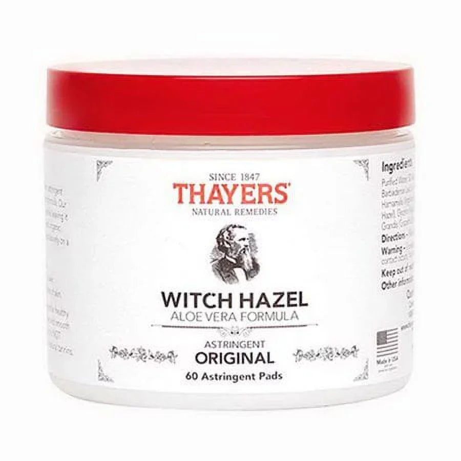 Vera Witch Thayers 3 Hazel Aloe Pack Pads Original 60 Astringent Ct Formula