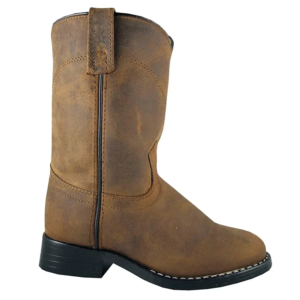 Oil BOOTS Roper (3036C-10.5R) Distress, MOUNTAIN SMOKY Color: Western Kids Boots, Size: R 10.5, Brown Width: