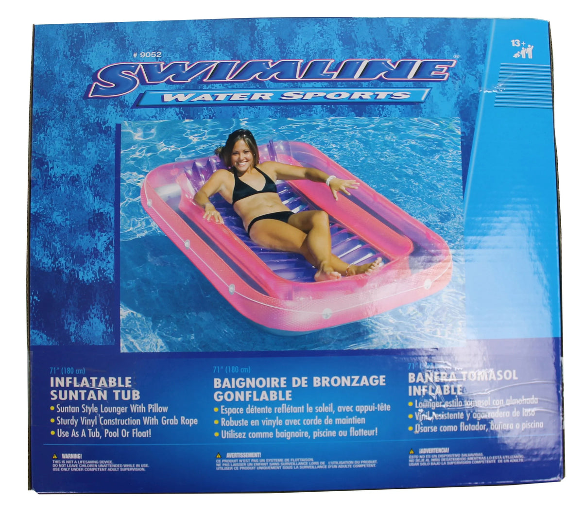 Suntan Pack) Swimline Box) 71" 9052 Float (Open (6 Tub Pool Inflatable Lounge
