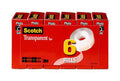 x Use, Finish, Tape, (600-6PK) and Width, for Home Office 3/4 Scotch Inches, 1296 Standard Glossy Rolls, Engineered Transparent Boxed 6