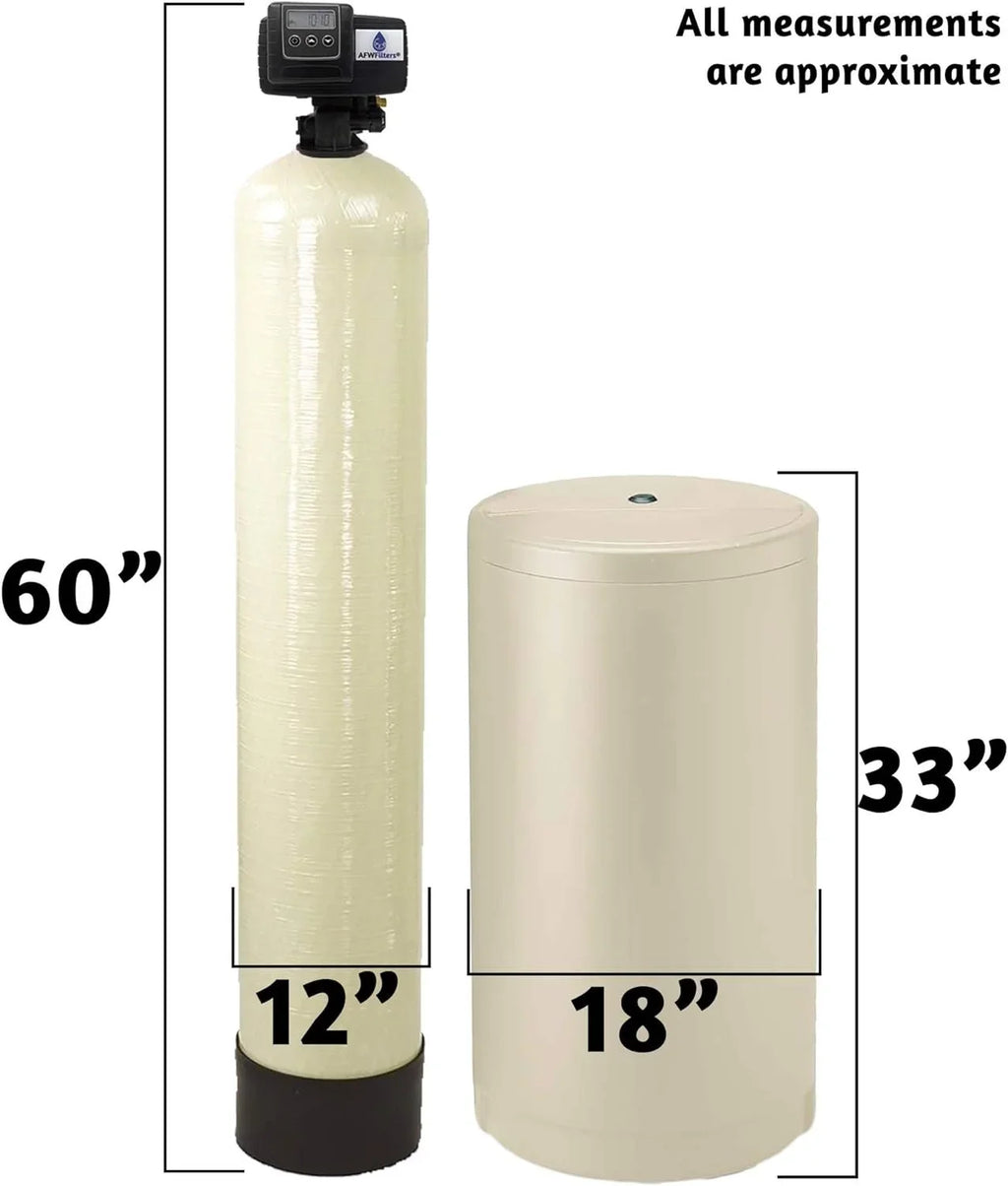 Softener Resin, AFWFilters FNPT Fine and Stainless Whole Almond Home Foot Mesh 64k Water Connection, Iron 3/4" with Tanks Pro Steel 2 cubic