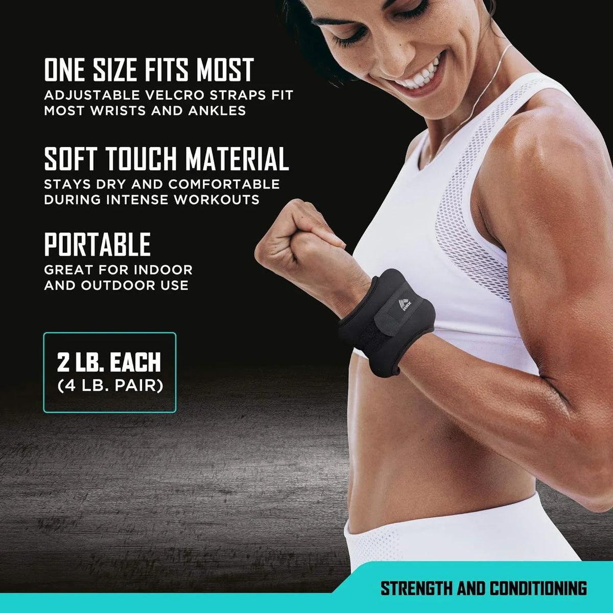 Weights Walking, Women Ankle - Straps, Wrist Material (Set and Velcro Training, Physical Touch Resistance RBX 2) and for Soft Men and for - of Jogging, Therapy Made
