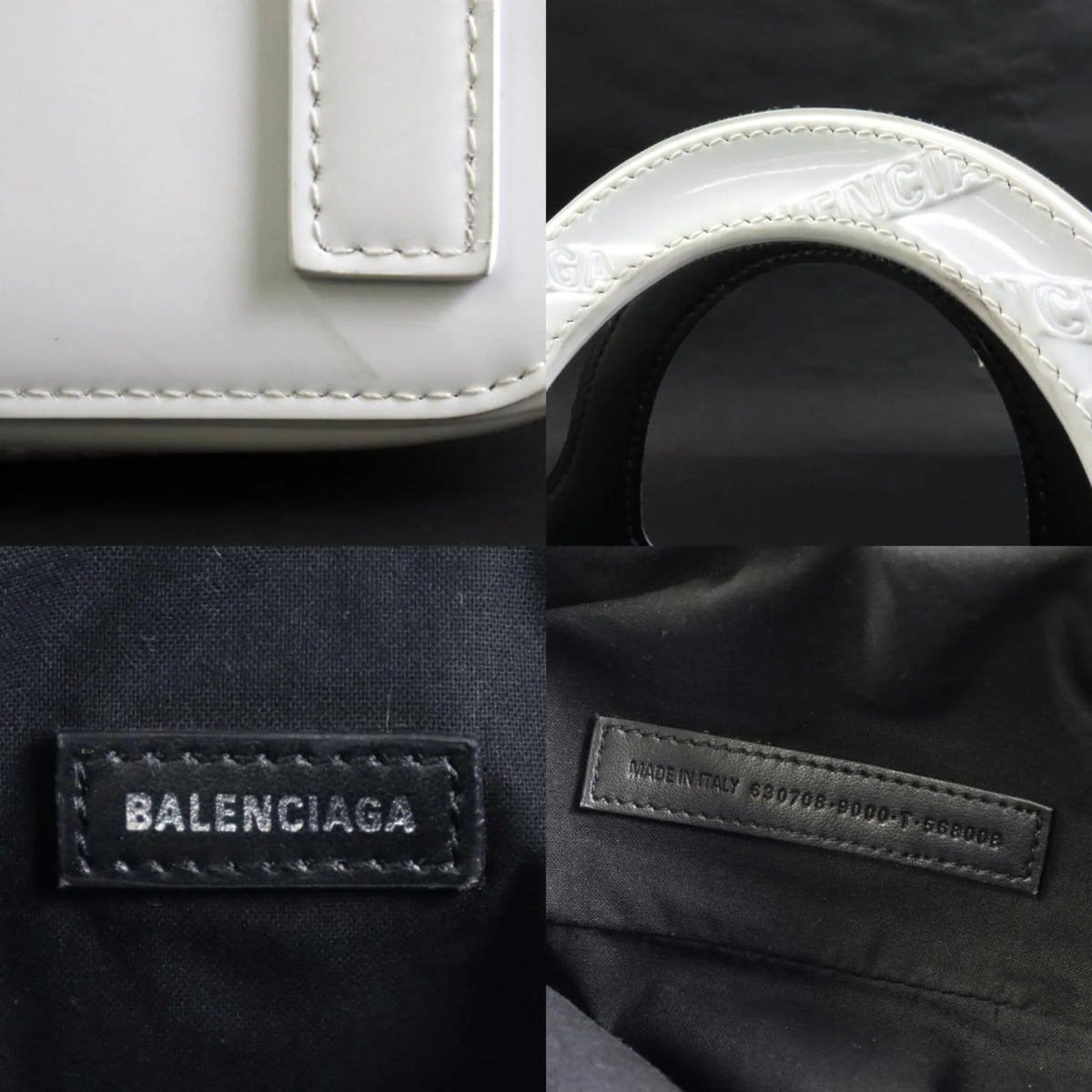 bag Pre-Owned patent handbag diagonal shoulder (Good) BALENCIAGA leather 630708 white Balenciaga ladies