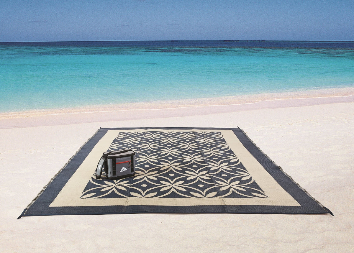 / Good RV RV 9x12ft Flower Garden and for Auto Tan Mat, Patios Blue Drive Design Reversible Patio