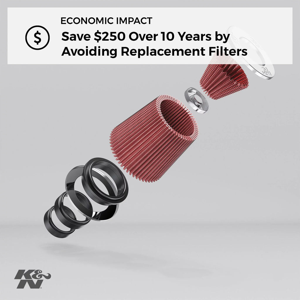 Diameter: Filter In, In, Clamp-On Length: In, Height: Tapered, Performance, 8.75 K&N Flange Flange Washable, Universal Shape: Air High Replacement Filter: 5 Round RU-2815 1 Premium, Filter: