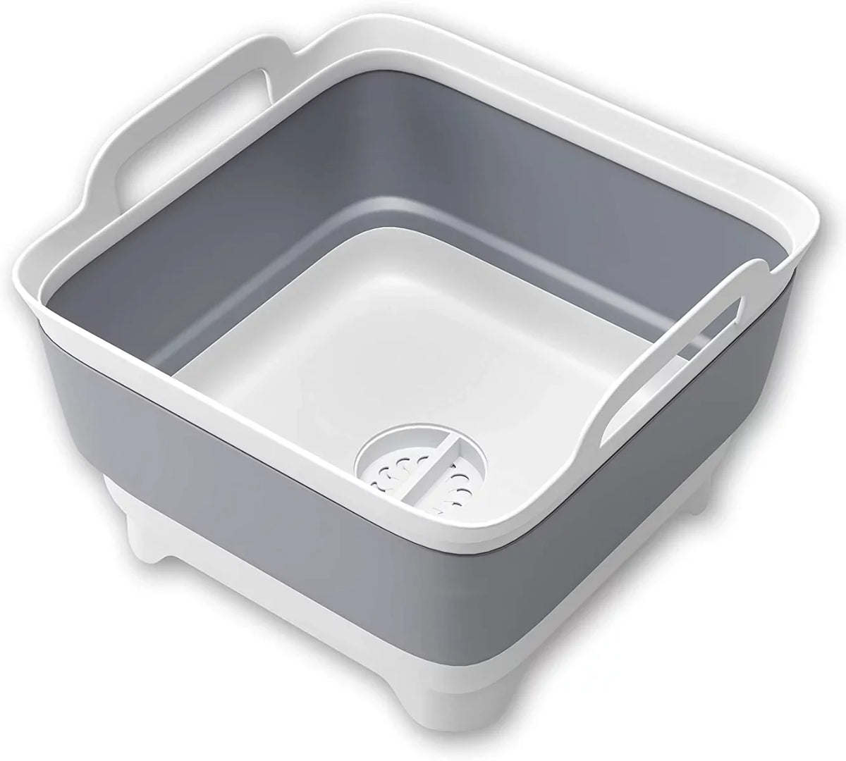 Plug(Gray) Tub,Washing Portable Draining with Tub 2.4 Sink,Folding Imoment Gal(9L) Basin Dish Laundry Collapsible