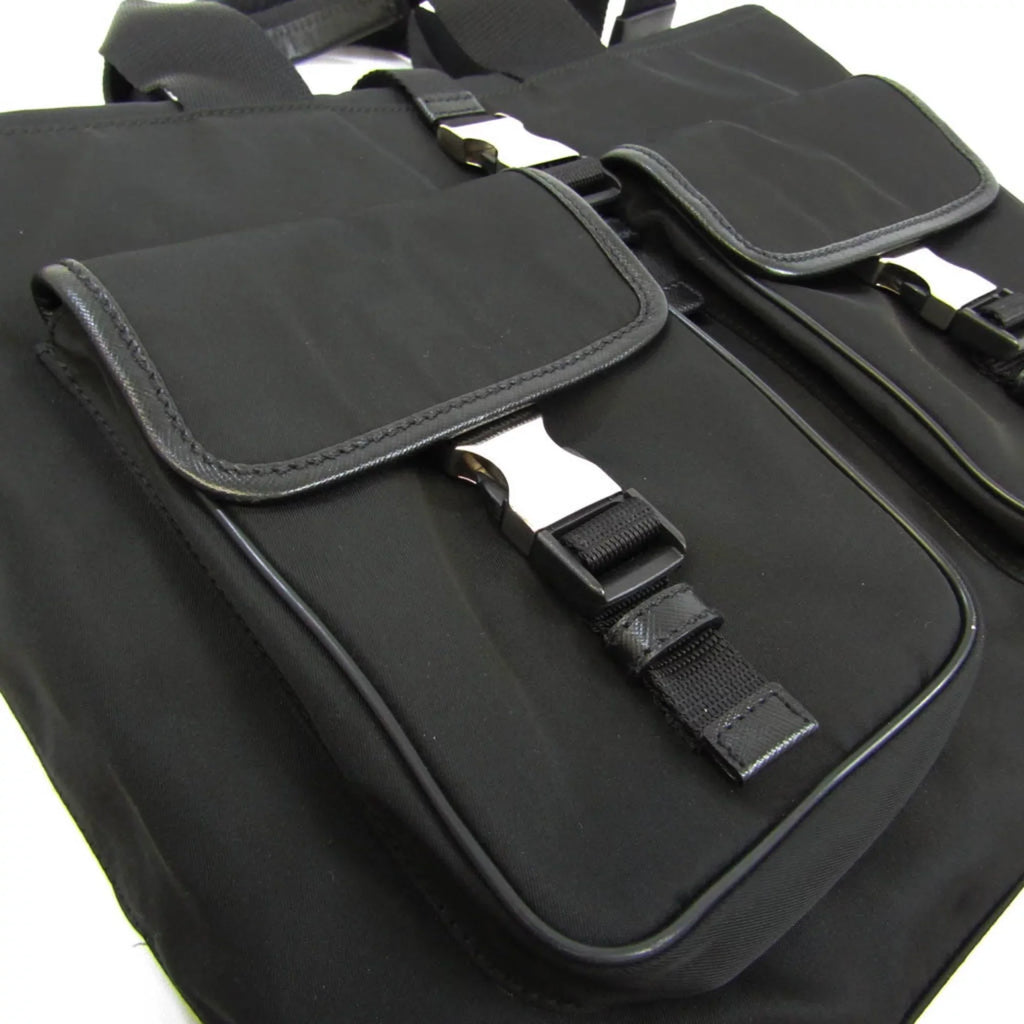 Shoulder Leather,Nylon Bag Prada Black Pre-Owned Women,Men (Good)