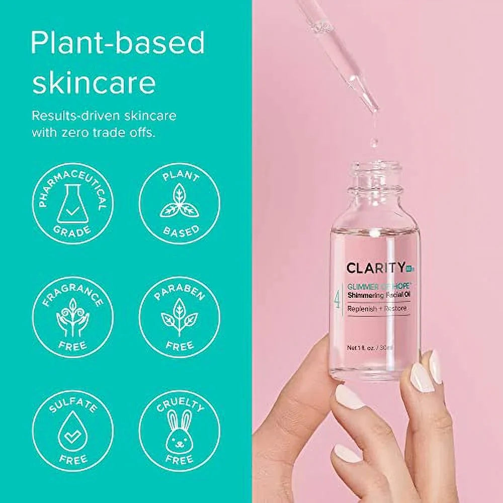 & (1 Aging Face Jojoba ClarityRx Restorative oz) fl Moisturizing Shimmering Coconut, with of Treatment Natural Dry Oil, for Facial & Glimmer Skin Hope Rose Plant-Based