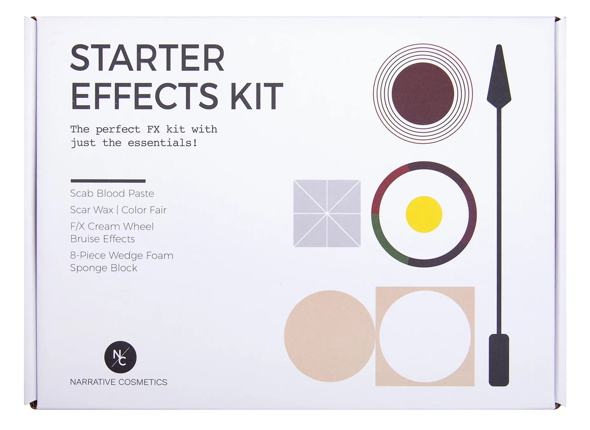 6 Color Theatrical Starter and Perfect FX Sided - Narrative Scab Effects for Sponge Block Special Paste, Wheel, - Cosmetics Foam Kit Spatula, Makeup Bruise Wax and Makeup Scar with Double Blood