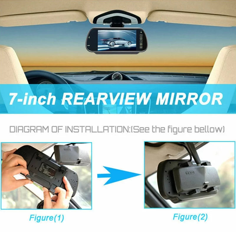 Camera Reversing Lens View Car Rear 7" Car MonitorSensors Bus Screenfor LCD