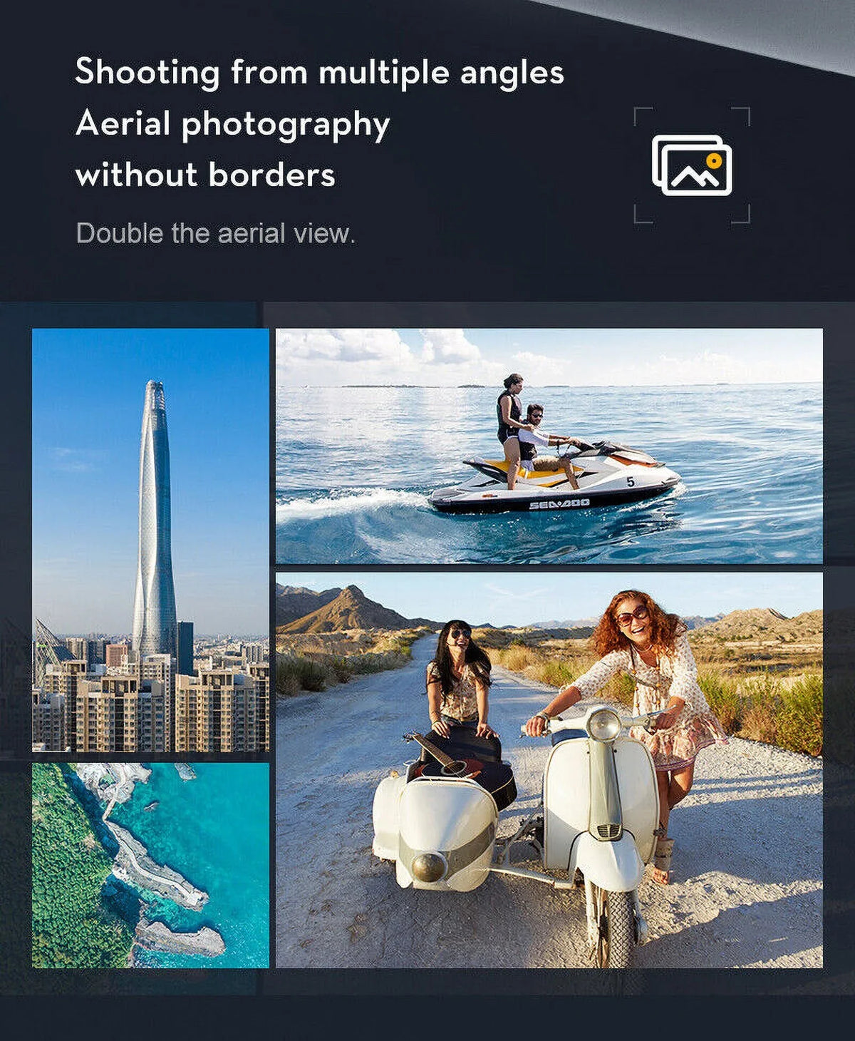'- Photography JahyShow 4K Aerial SkyCapture Black Camera Quad Folding with Dual HD Pro Mini Drone -