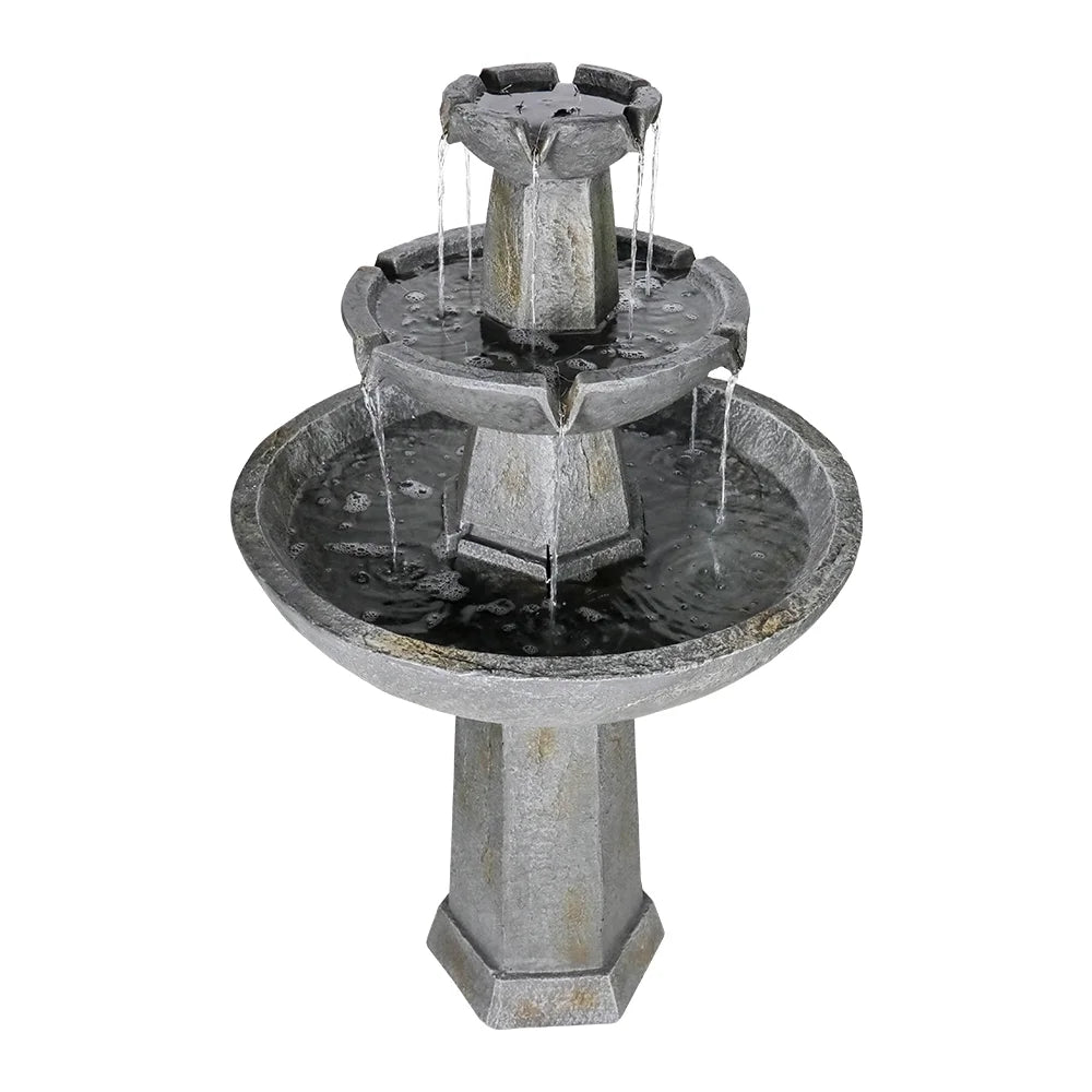 Porch Garden Waterfall 43.3in Freestanding Bath Fountain, for Lawn Backyard 3 H Decor Tier Bird Home with Patio Fountain Outdoor Deck