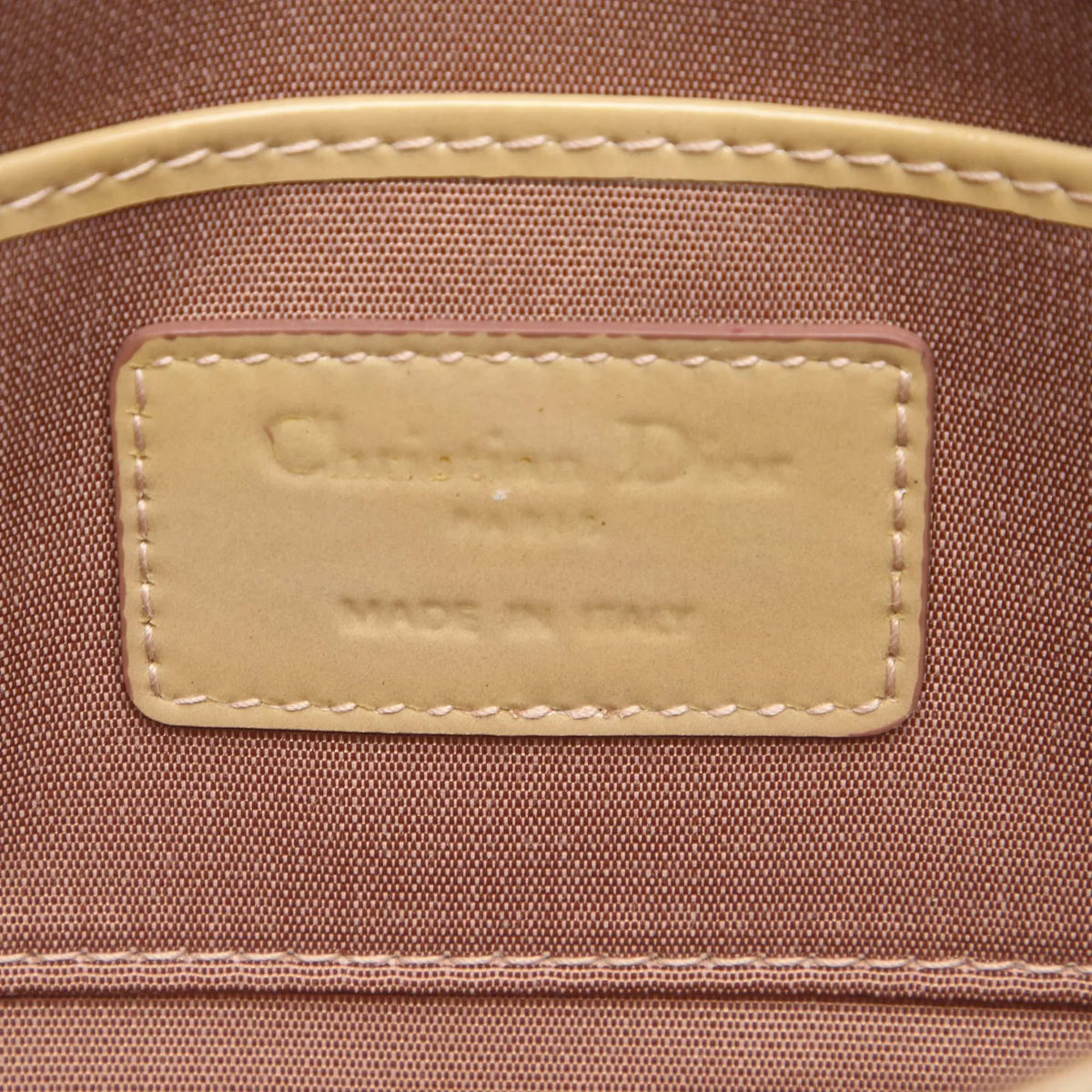 Cannage Wallet Pre-Owned Crossbody Patent on Authenticated Leather (Good) Brown Chain Women Dior Bag