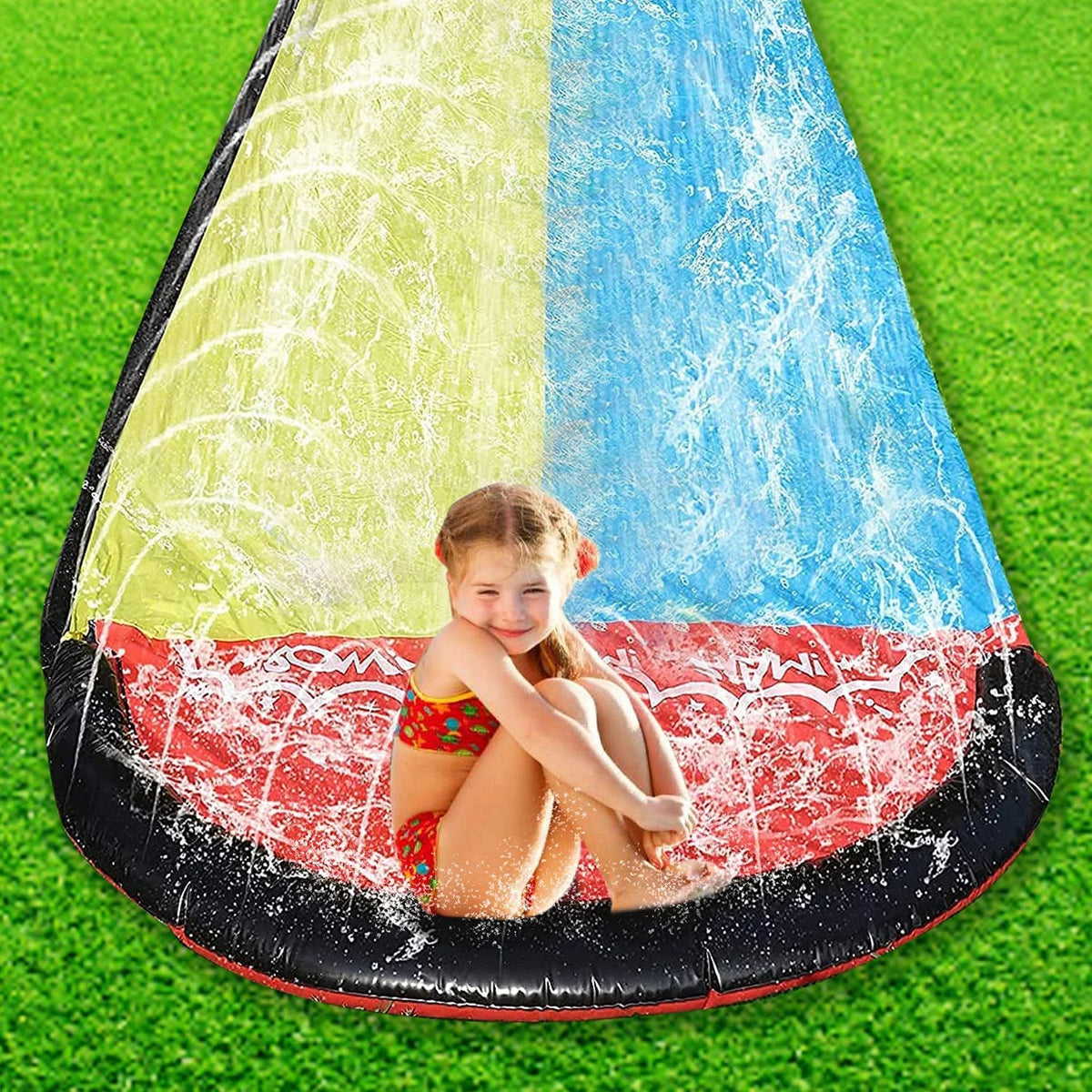 Slide 15.5ft Holes with Crash and Gazely Toy Sprinkler Inflatable Game Water Pad