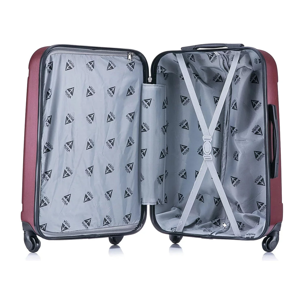 (IUPIL00L-WIN) Large 4-Wheel InUSA Wine Luggage Plastic Pilot Spinner