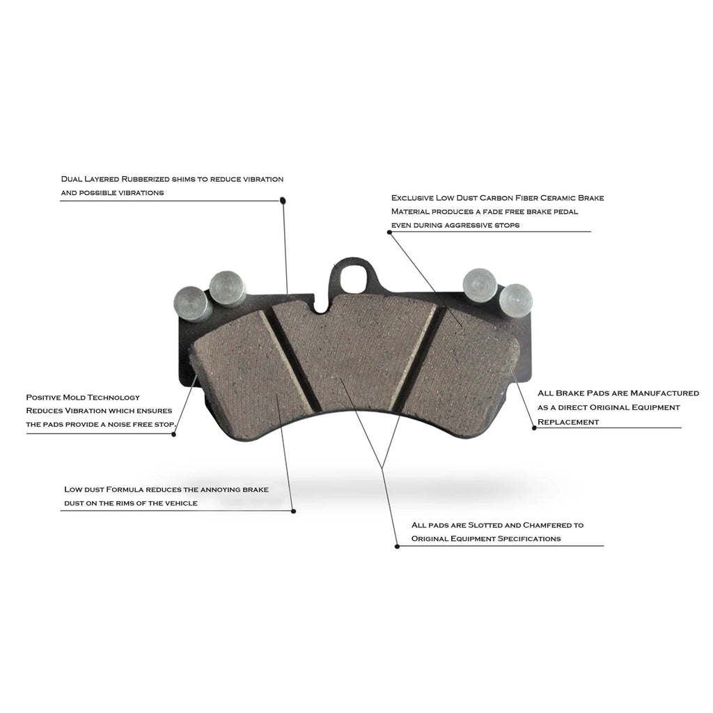 Black Pad Coated Approved Performance 2011 & Disc Slotted, Powder Fits and Front Caliber and Rear Brake C2706 Rotor 2010 Drilled Dodge Kit
