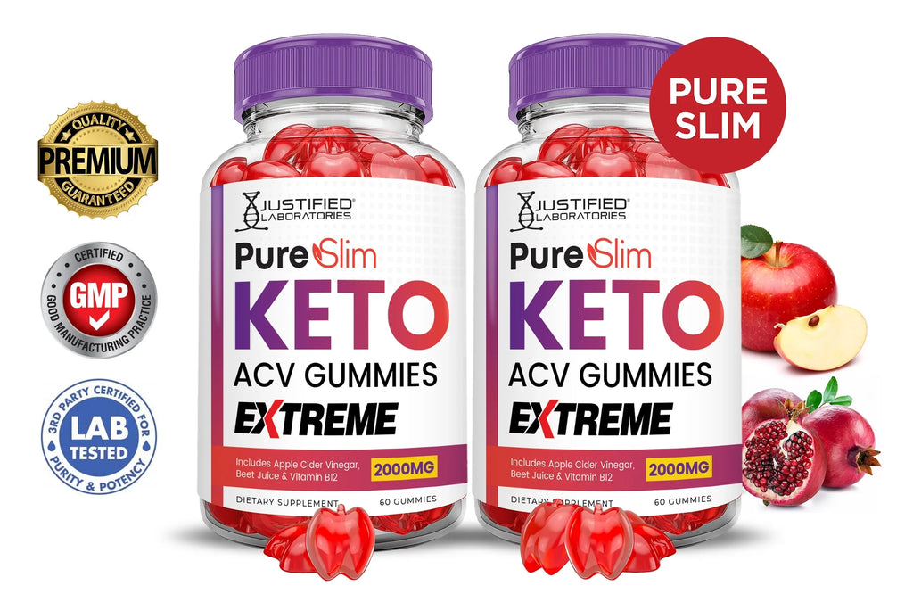 Extreme 120 Pure Supplement Gummies Dietary Keto Gummys Pack) (2 Slim ACV 2000mg