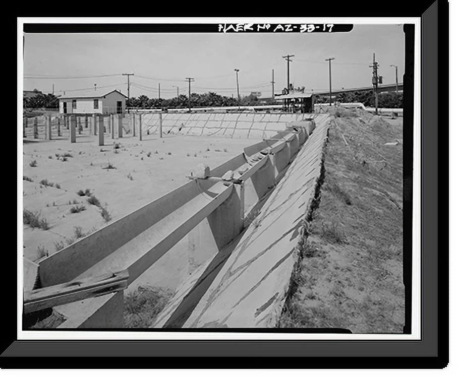 Framed 21-7/8" Yuma Street Main of 17, Yuma, Street Jones County, AZ Street, Print, 17-7/8" foot at - Main Historic Plant, x Treatment Yuma Water
