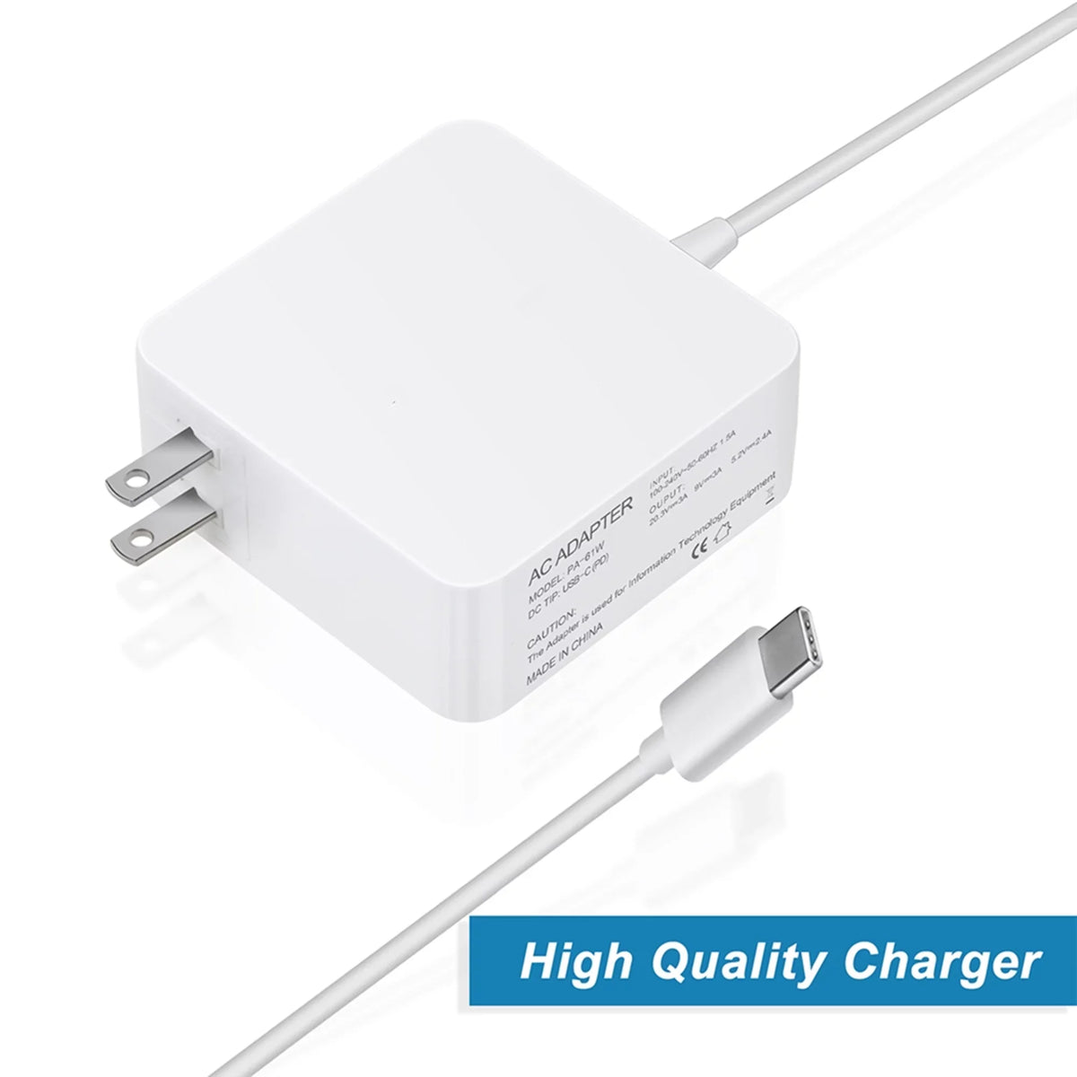 2-in-1 13 for Replacement Laptop Compatible KONKIN Type-C Adapter BOO Charger XPS P82G003 White 7390 USB AC 65W Dell PSU