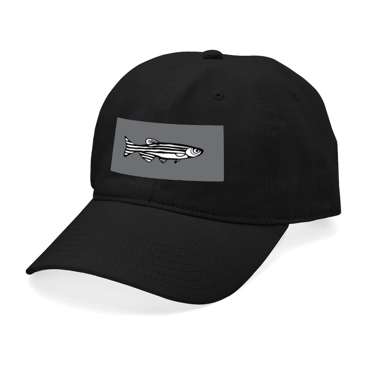 CafePress Adjustable - Black Baseball Hat Cap Zebrafish Cotton Printed - Black Canvas
