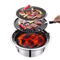 Picnic Smoker and Round Korean Camping Household Non-stick Grill, Outdoor, Grill Charcoal Grill, Stove Portable BBQ Grill Carbon Grill Indoor for Barbecue