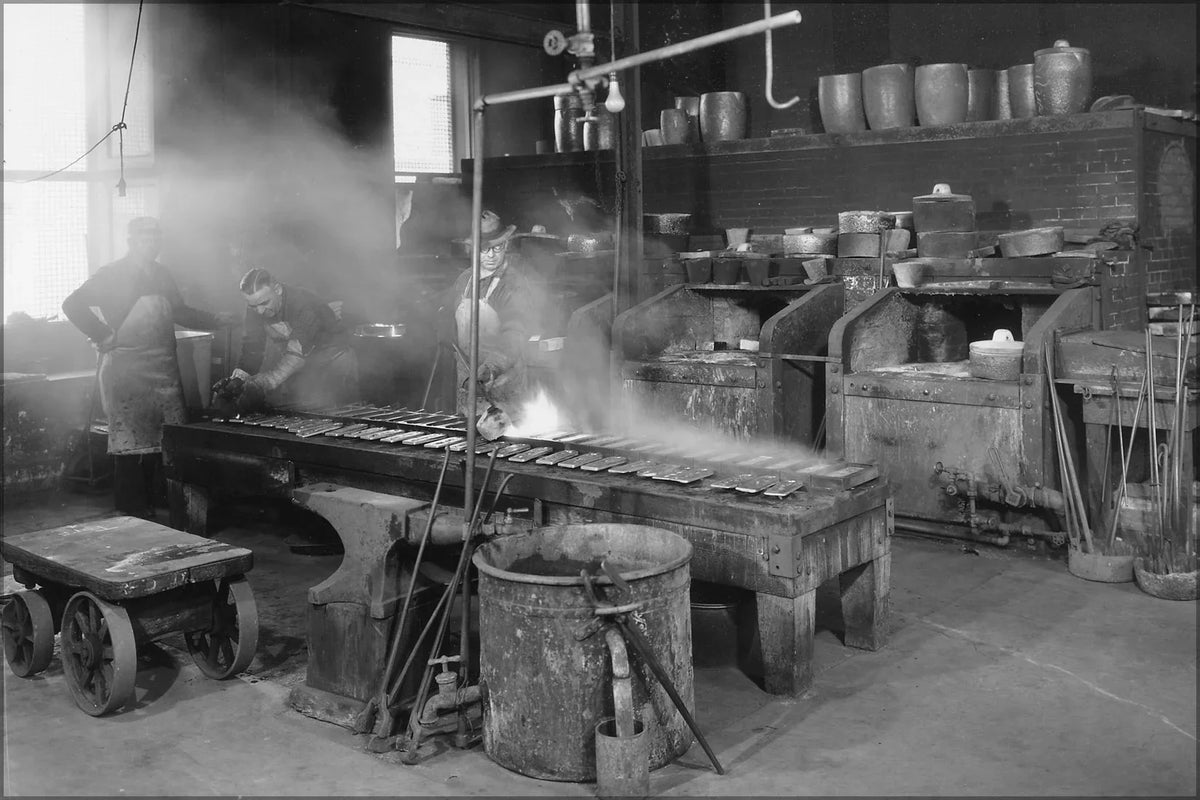 Poster, gold Photograph 24"x36" process refinery 1935 Gallery of of testing