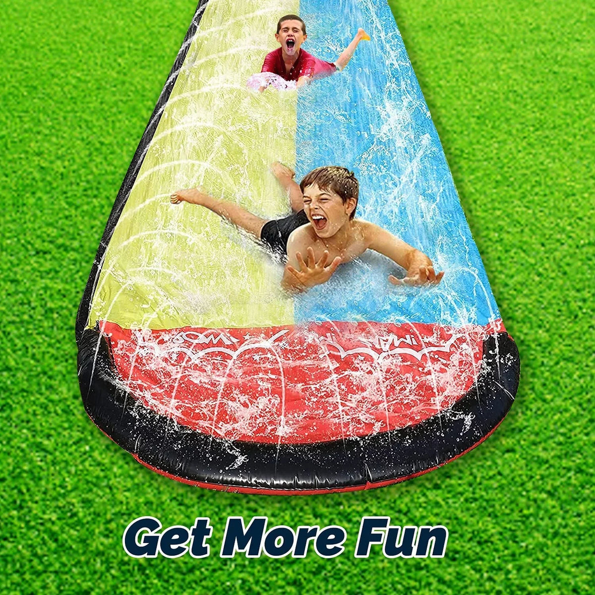 Slide 15.5ft Holes with Crash and Gazely Toy Sprinkler Inflatable Game Water Pad