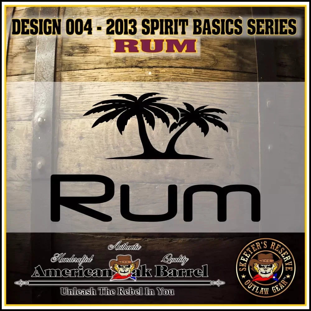 Oak - American (004) Palm Rum Trees Rum Aging Engraved Barrel