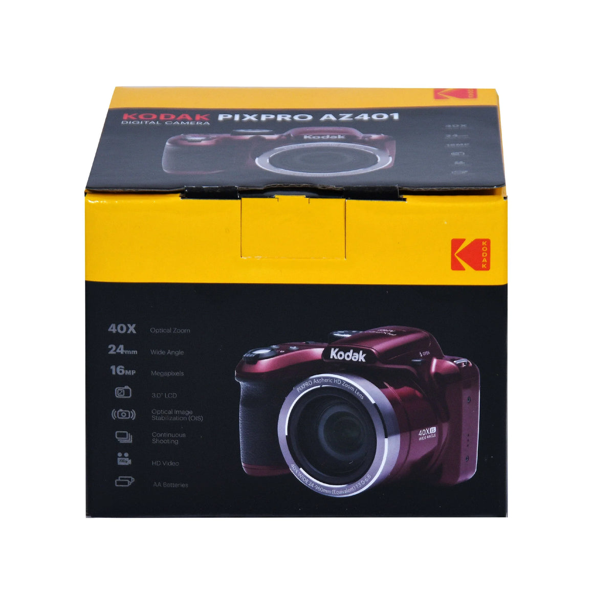 Digital AZ401 HD720p video PIXPRO (Red) KODAK Camera - Bridge 40X 16MP Zoom Optical