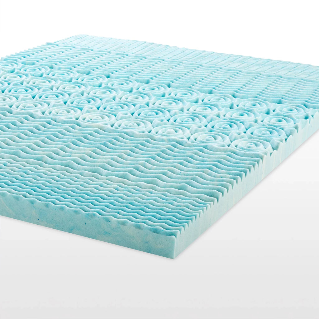 Topper, Foam Cooling Green Tea by 2" Mattress Sensations Support Memory Zoned Spa Gel Full Zinus