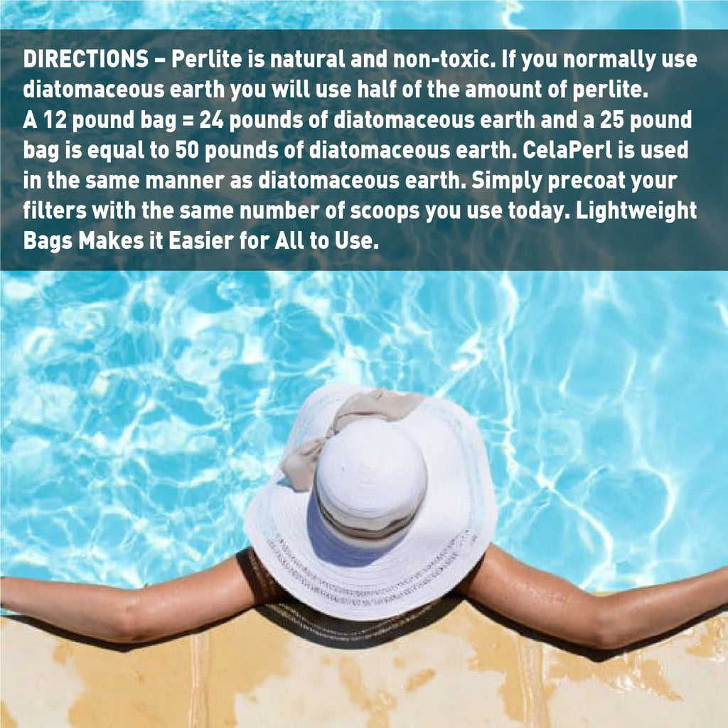 – CelaPerl Perlite Diatomaceous – - Pool & 12 Alternative 24 Earth Pool Filter Swimming Spa Pounds = Aid Pounds DE Filtration