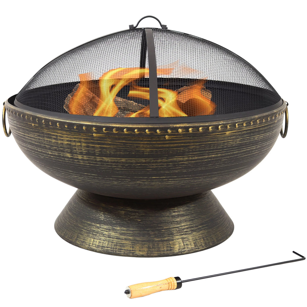 Royal Fire Spark Sunnydaze Steel with Poker and Outdoor Pit Screen 30"