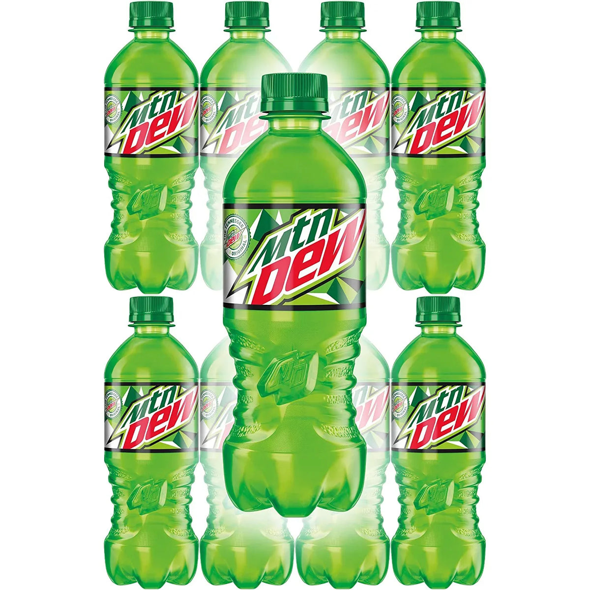 Pop Mountain Soda Dew Bottles, 10 20oz of Quantity