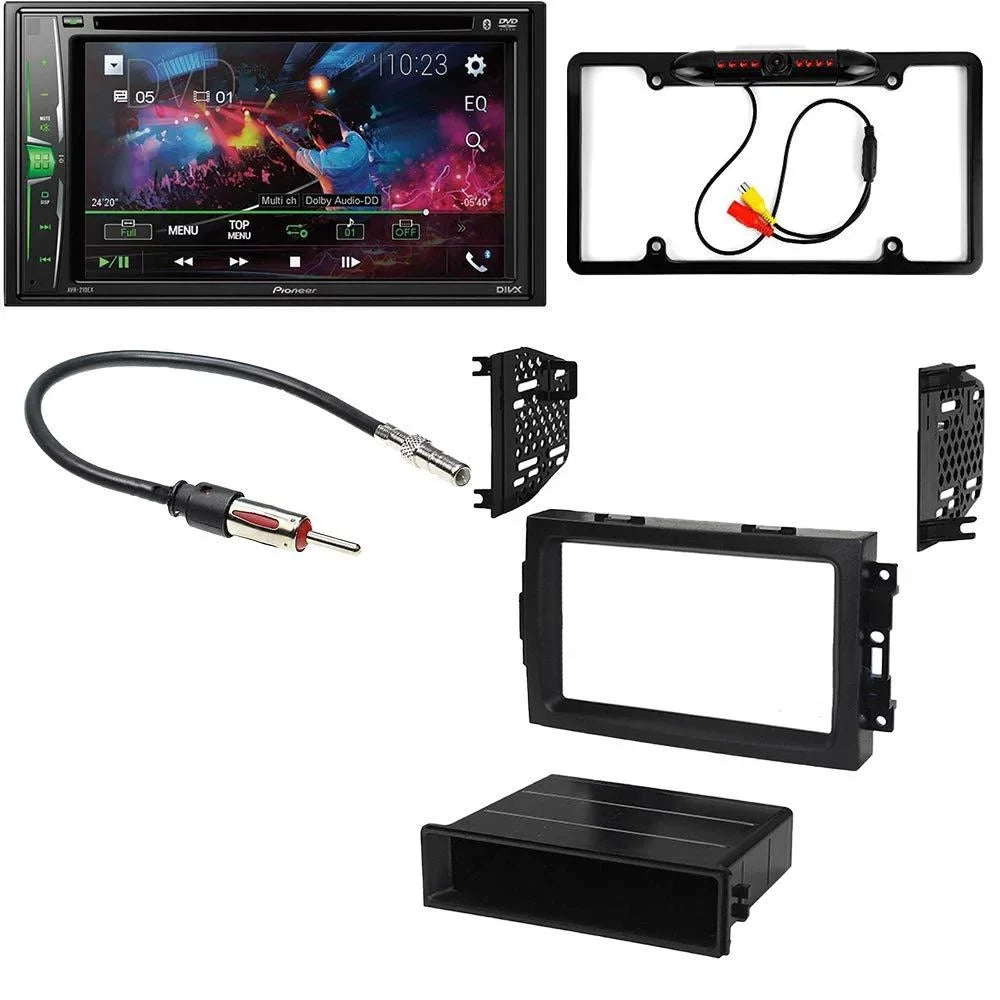 AVH-241EX Car w/OEM DIN Aspen Touchscreen Stereo KIT4700 Bundle Media 2007 for Pioneer Digital Chrysler Camera/Installation AM/FM Nav with W/ Bluetooth/Backup Receiver Double 6.2" Kit/in-Dash DVD/CD