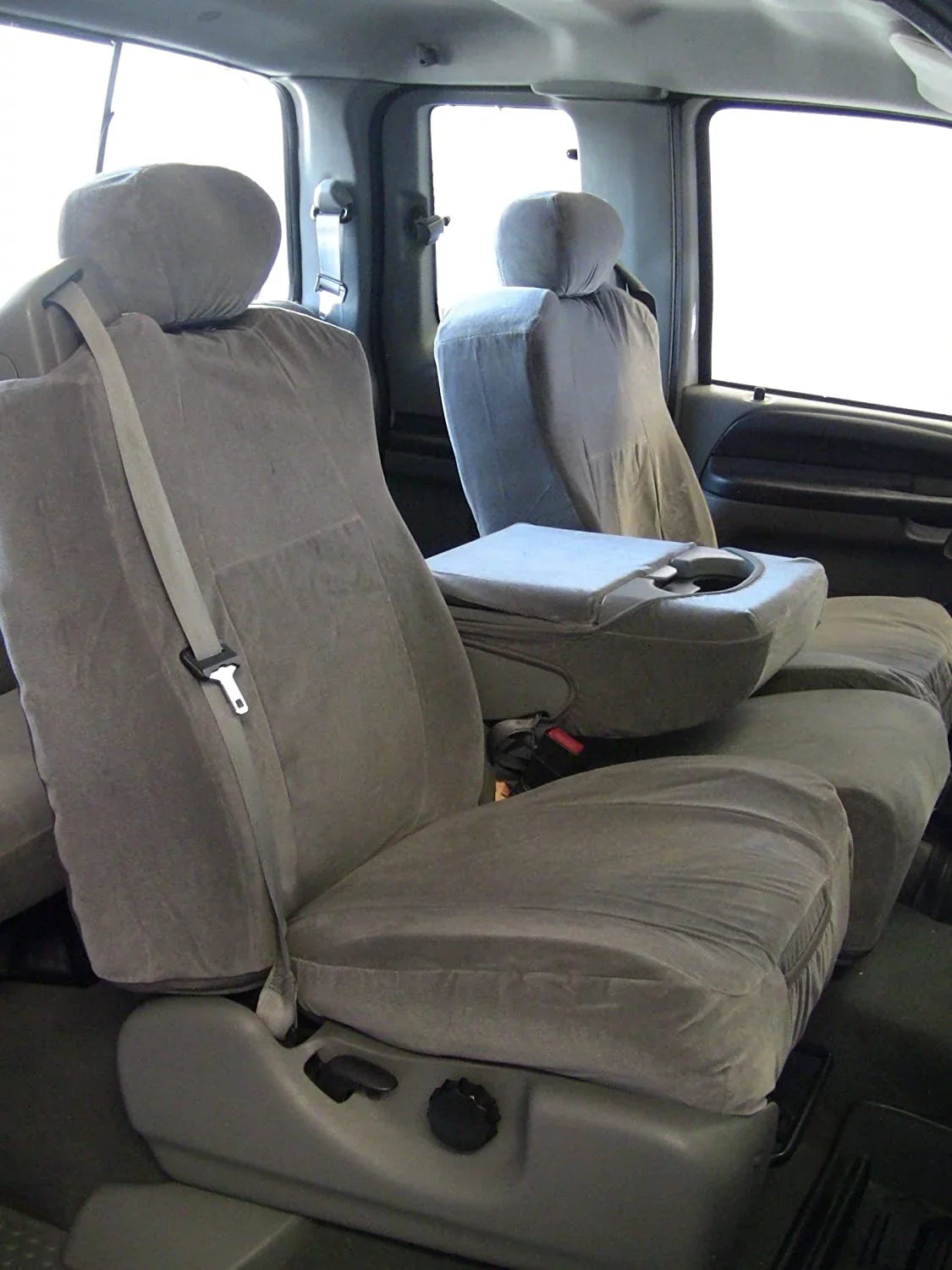 Split Seat 2001-2008 Gray With in F250-550 Opening NEW F83 Console 40/20/40 Center Ford Velour