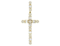 Cross 2" Real Baguette Diamond Unisex Cluster 1.2CT Flower 10K Gold Yellow
