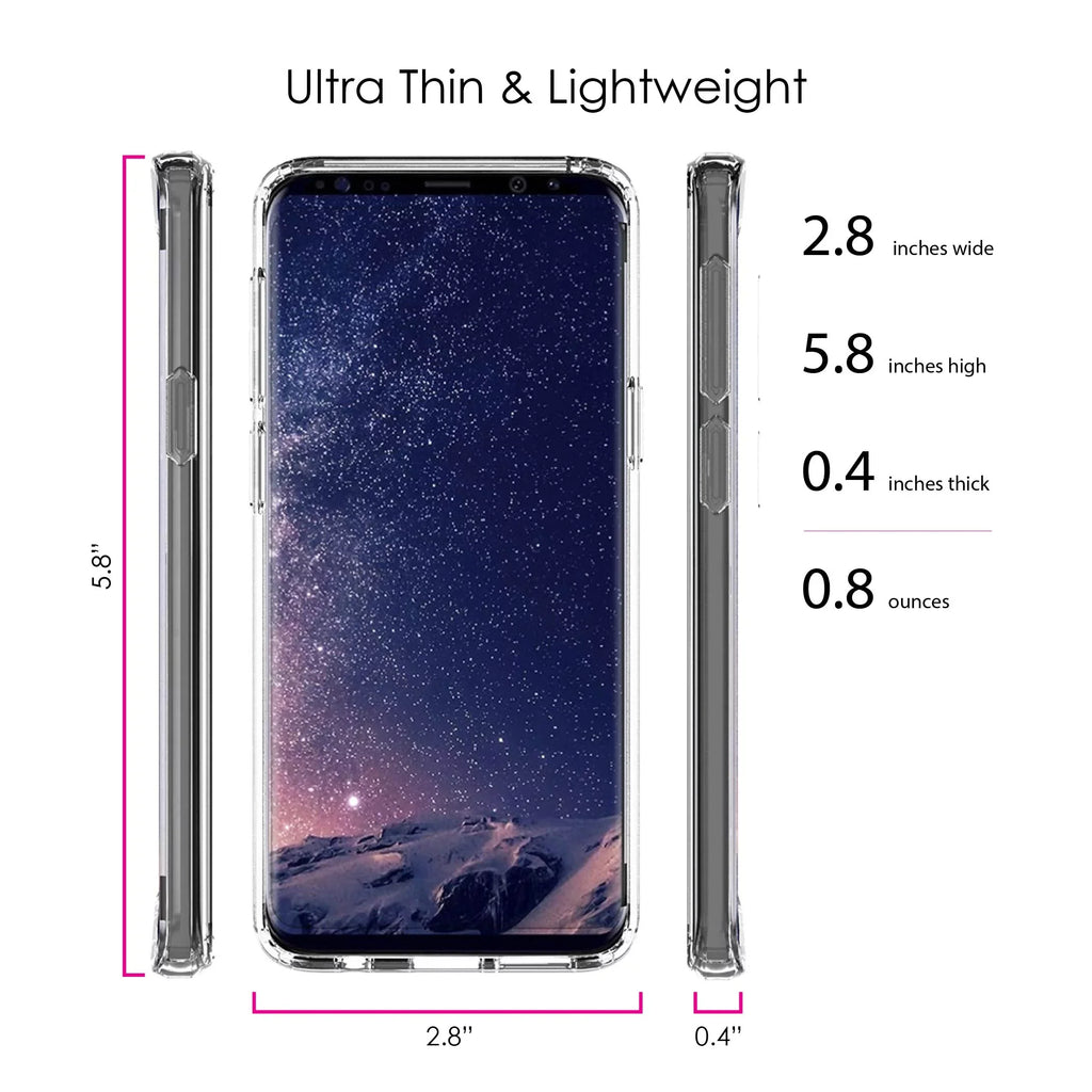 Back Fear Galaxy - Pink Ribbon TPU - Screen) for Case Protector Acrylic Cancer Clear (5.8" Tempered Over Shockproof Glass S9 - Screen Faith Hybrid Bumper Samsung DistinctInk