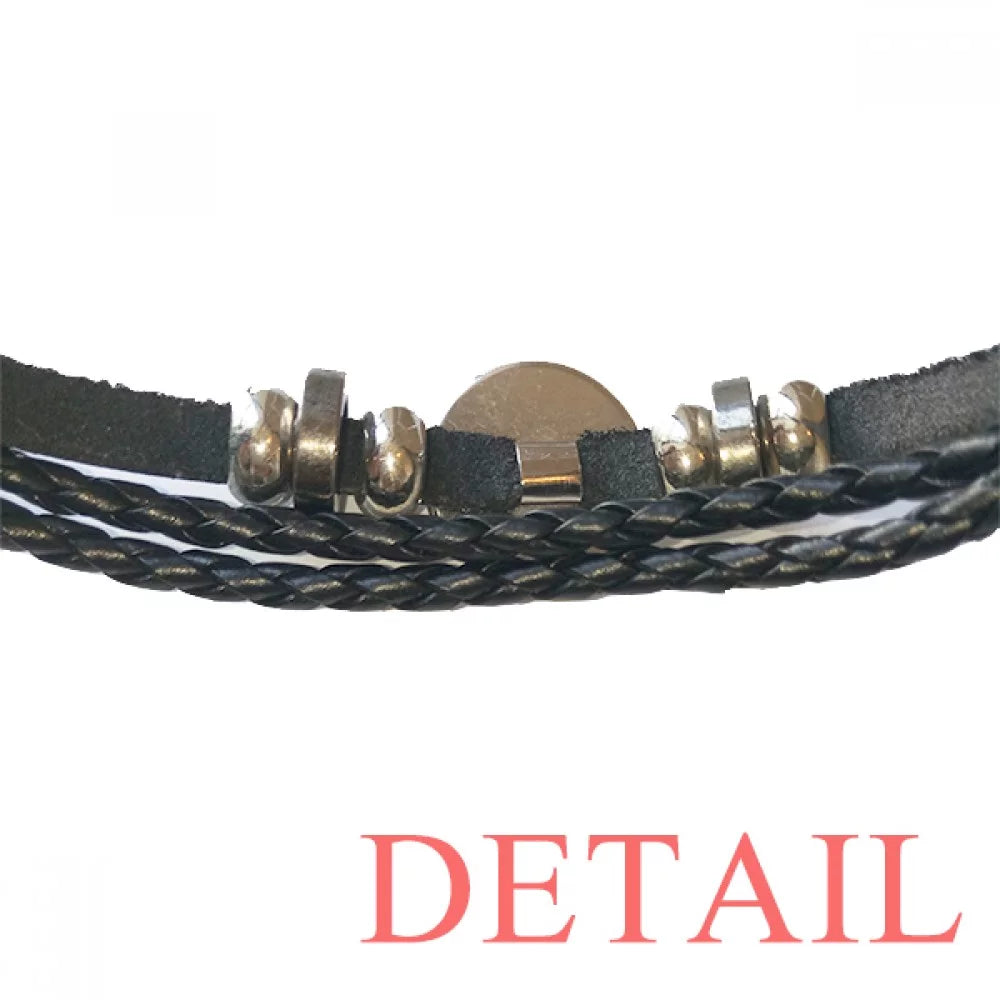 Braided Sweet Cup Ice Woven Leather Wristband Bracelet Cherry Conical Rope