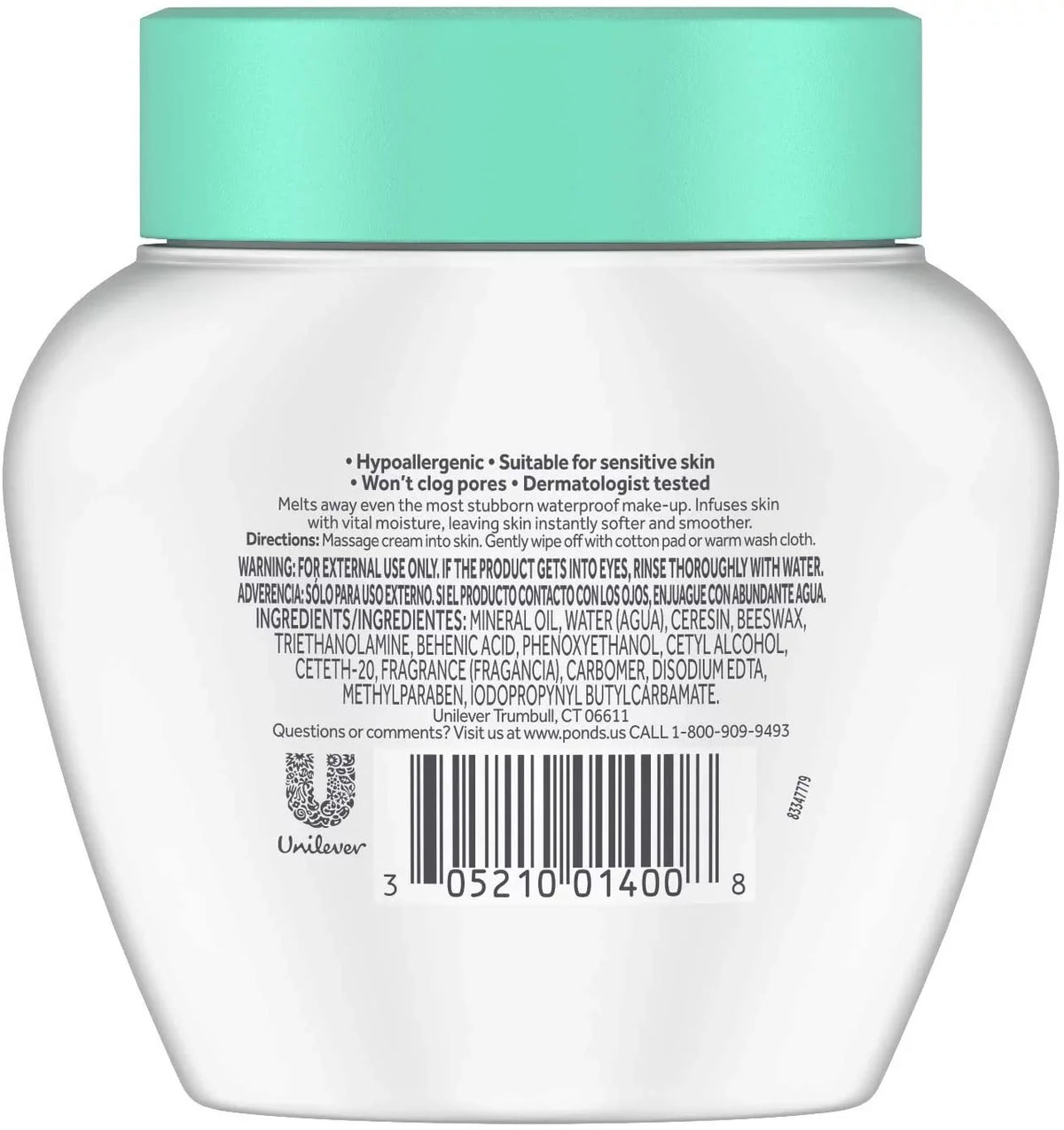 Cleanser - Cream Pack Pond's 3.5 oz 6 Cold