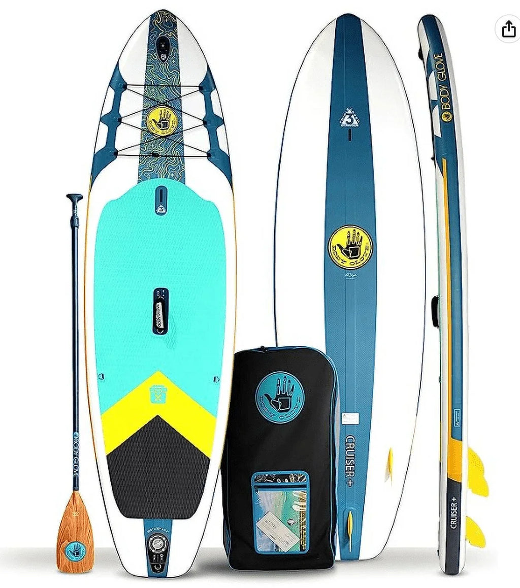 Package, Cruiser White/Blue Glove Stand Body Board Up Paddle Inflatable