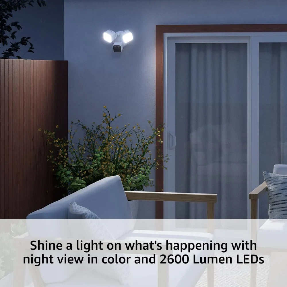 VIECAM Blink_Wired_Floodlight view, Cloth Cleaning detection, motion (White) built-in camera, security enhanced 2600 1 Camera – HD lumens, camera Smart siren with – live