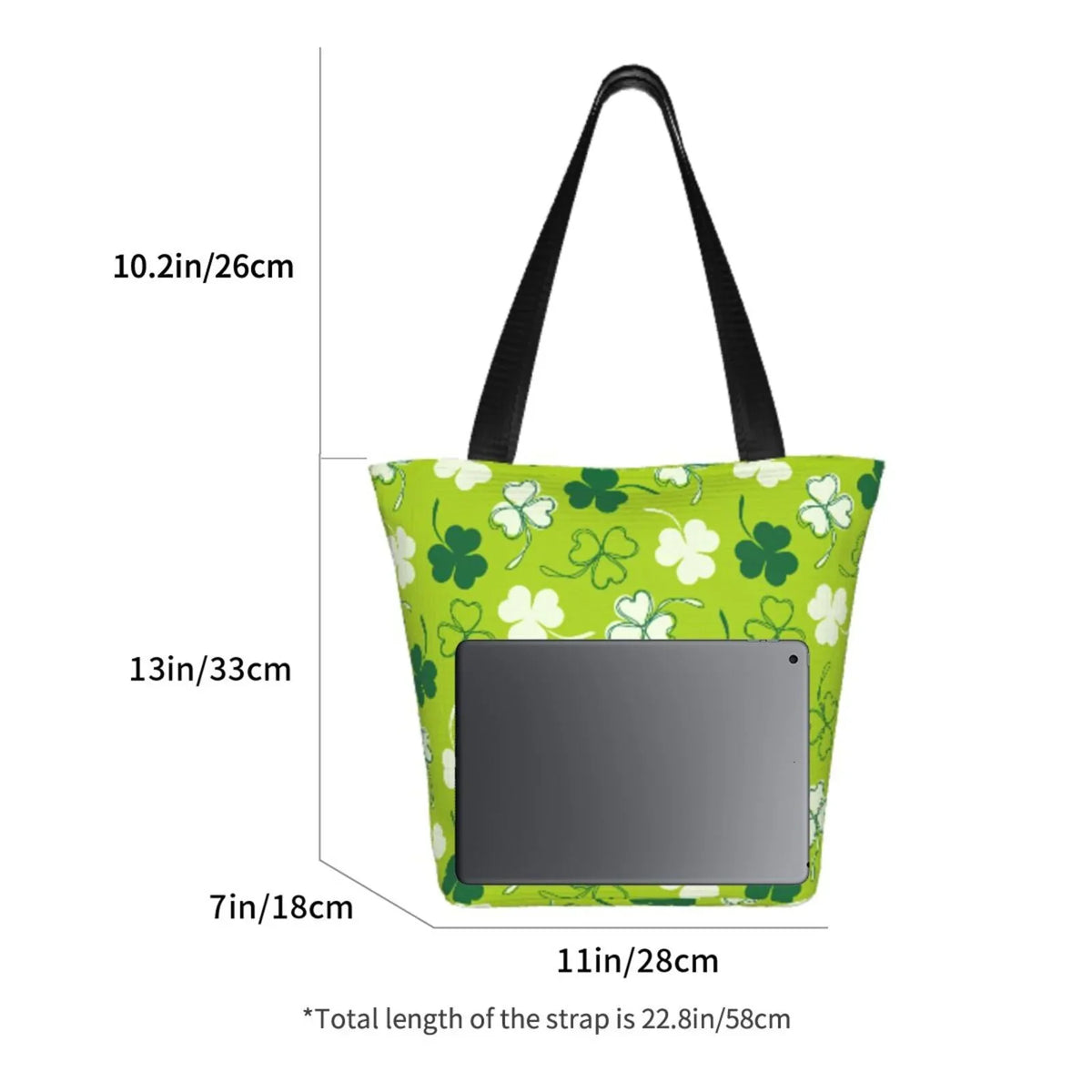 Groceries, for Bag, Fitness Handbag with Bag Shopping Easygdp Suitable Canvas Tote Stylish Day7 Buying St Office, Patrick's Zip, Shoulder