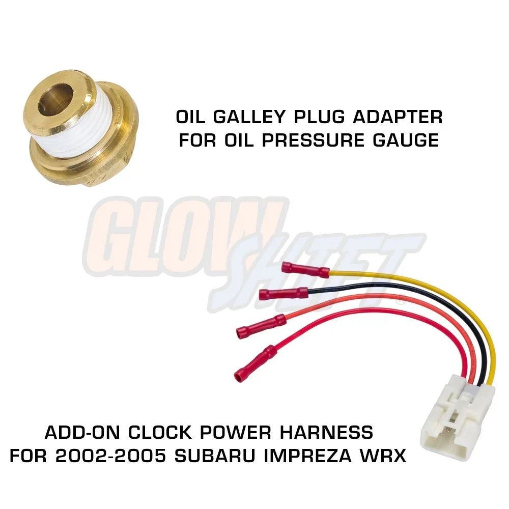 GS5 Color Tinted GlowShift Package with Dashboard 7 WRX 2002-2007 Impreza Set Triple Fiberglass Gauge Subaru Gauge